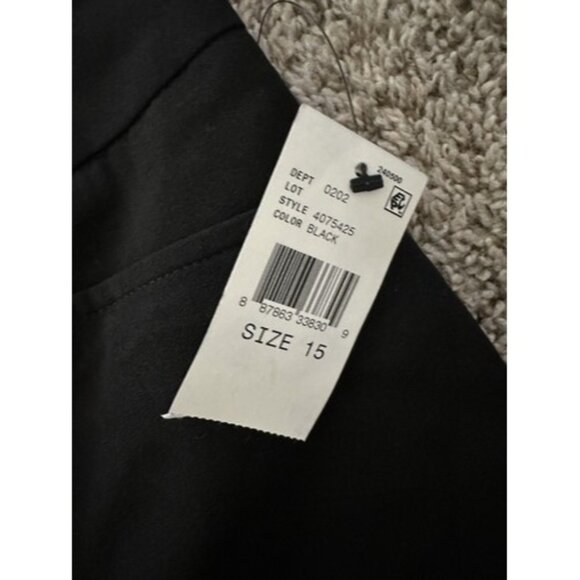 BCX Pants Juniors' Size 15 Black Bootcut Trouser Pants Work Wear Casual Faux - Picture 9 of 13